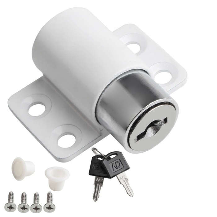 Door And Window Limit Lock Sliding Door Retainer Child Safety Lock, Color: White With Screw