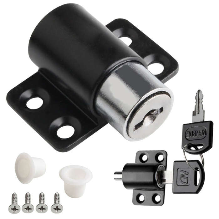 Door And Window Limit Lock Sliding Door Retainer Child Safety Lock, Color: Black With Screw