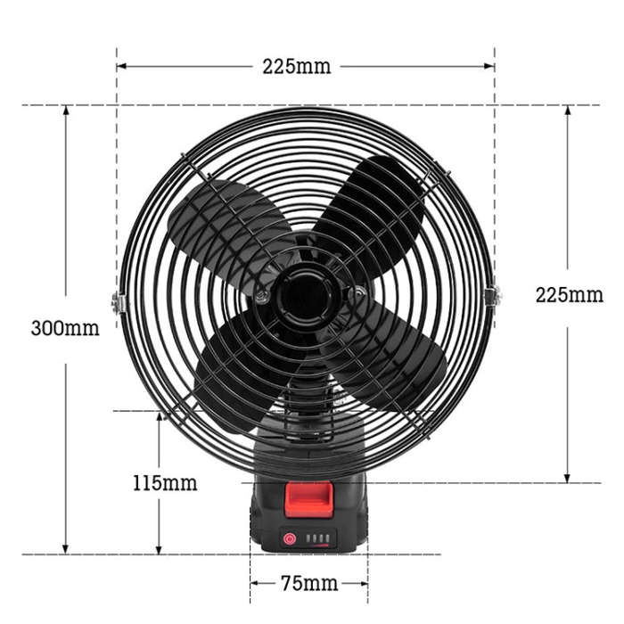 HILDA Portable Powerful Fan Outdoor Hair Dryer, With EU Plug Adaptor, Style: 8 inch With 1 Batter...