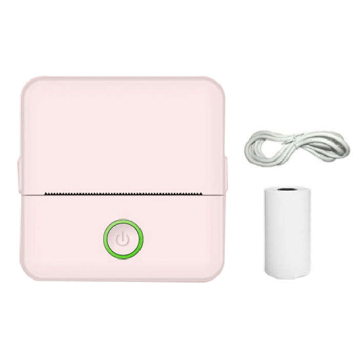 X6 200DPI Student Homework Printer Bluetooth Inkless Pocket Printer Pink Printer Paper x1