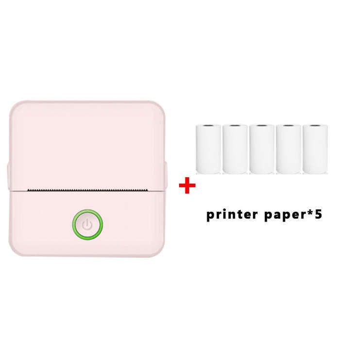 X6 200DPI Student Homework Printer Bluetooth Inkless Pocket Printer Pink Printing Paper x5