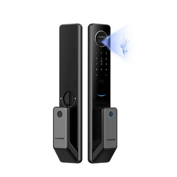 T100A  3D Face Recognition Fingerprint Code Card Digital Door Lock(Space Gray)