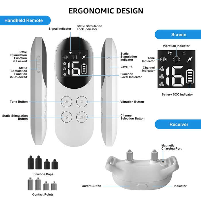 Smart Waterproof Collar For Pets Remote Control Training Device, Size: For-Two-Dog(White)