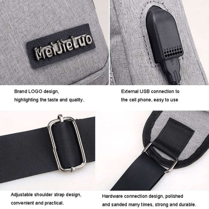 MeiJieLuo Simple Men Chest Bag Sports Youth Shoulder Crossbody Bag(Blue)