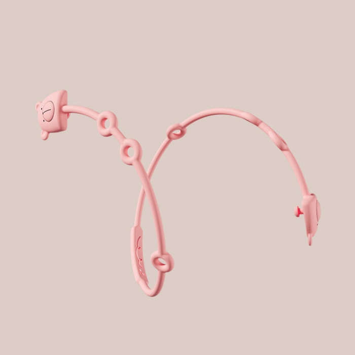Bear Silicone Pacifier Chain Toddler Teether Toy Anti-fall Rope Pacifier Clip(Pink)