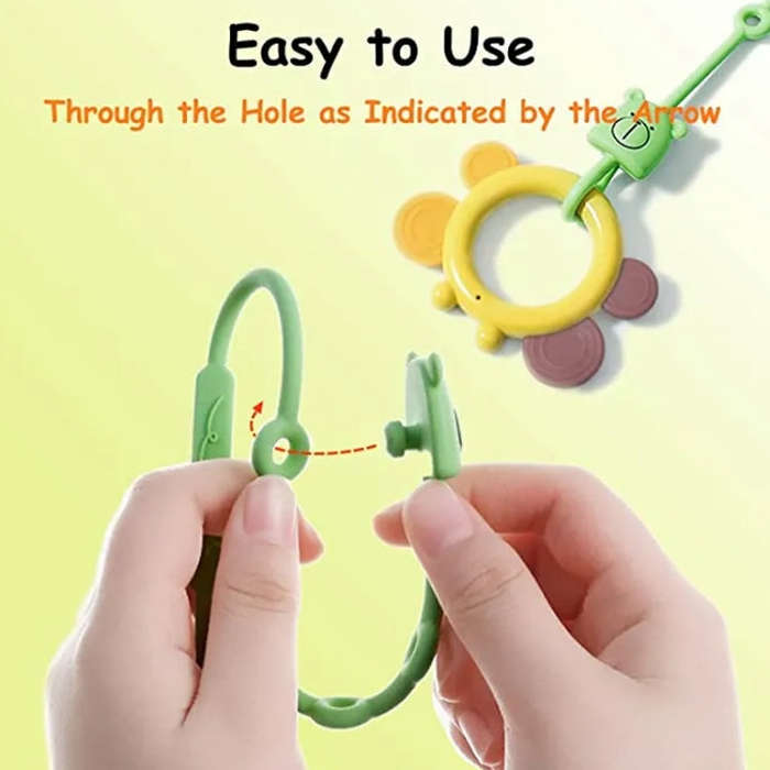Bear Silicone Pacifier Chain Toddler Teether Toy Anti-fall Rope Pacifier Clip(Yellow)
