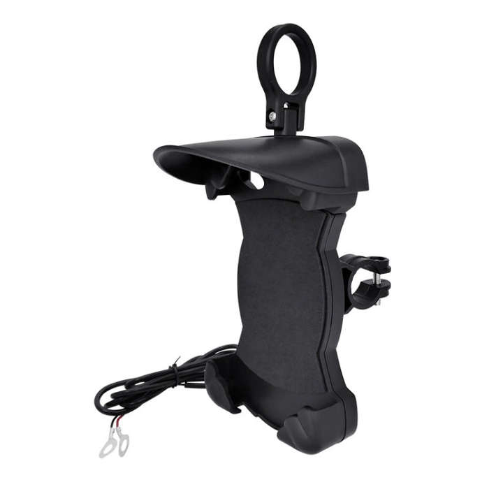 Motorcycle Sunshade Rainproof Mobile Phone Holder, Shape: Charging Handlebar Holder 5V-3.1A