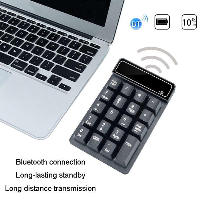 K6 19 Key Mini Wireless Bluetooth Digital Keyboard Suspended Mechanical Universal Keypad 4.0(Black)
