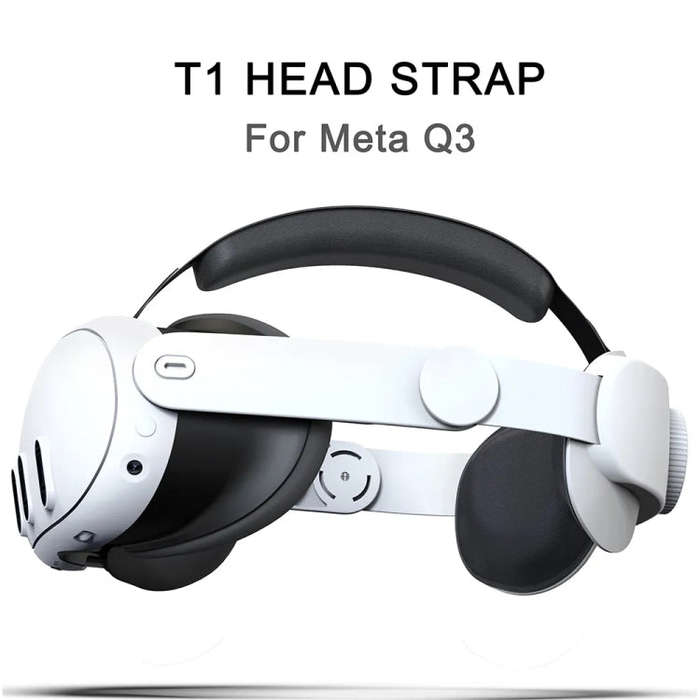 For Quest 3 VR Adjustable Elite Headset Head Strap(White)