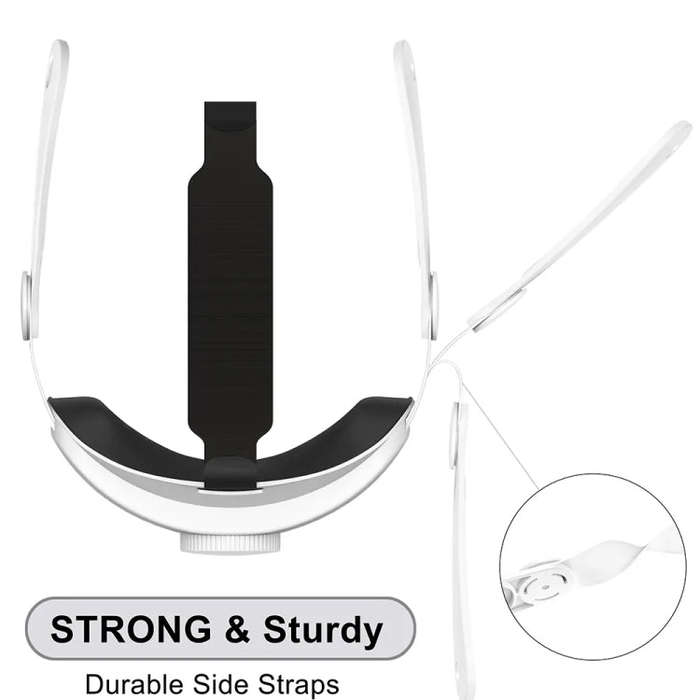For Quest 3 VR Adjustable Elite Headset Head Strap(White)
