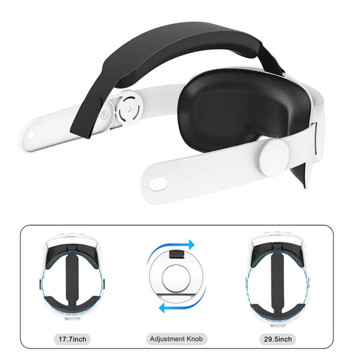 For Quest 3 VR Adjustable Elite Headset Head Strap(White)