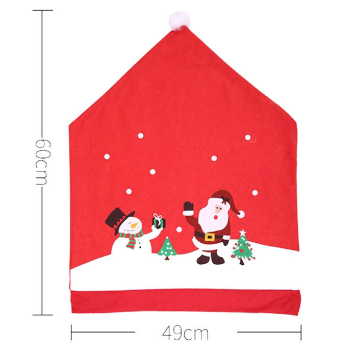 Christmas Decorations Old Man Snowman Chair Cover Hotel Restaurant Festive Arrangement Seat Cover...