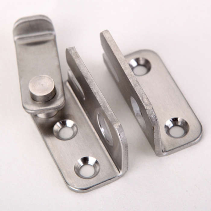 Small Left Open Stainless Steel Sliding Door Latch No Punch Latch Door Bolt Catch With Screw