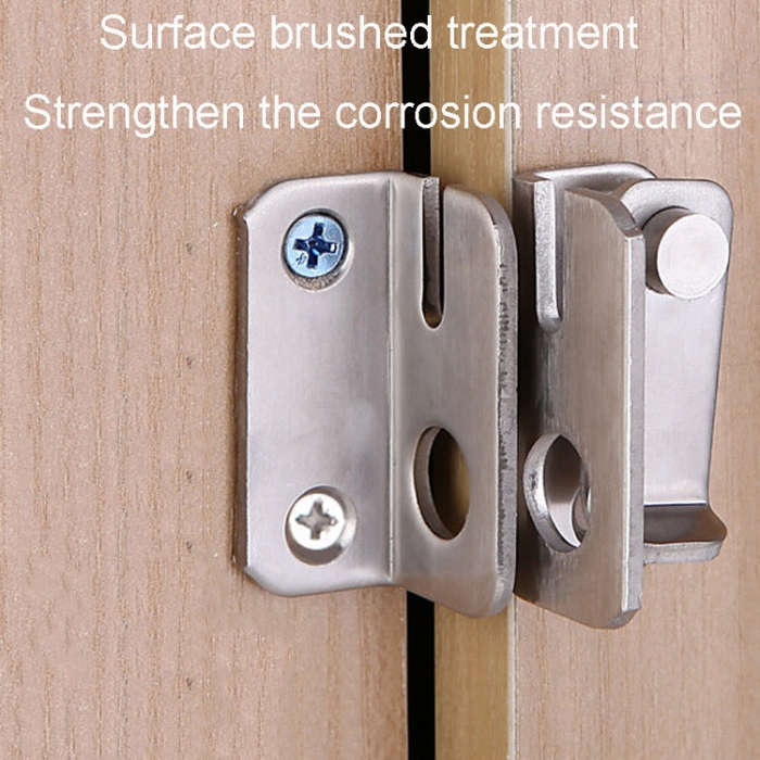 Small Left Open Stainless Steel Sliding Door Latch No Punch Latch Door Bolt Catch With Screw