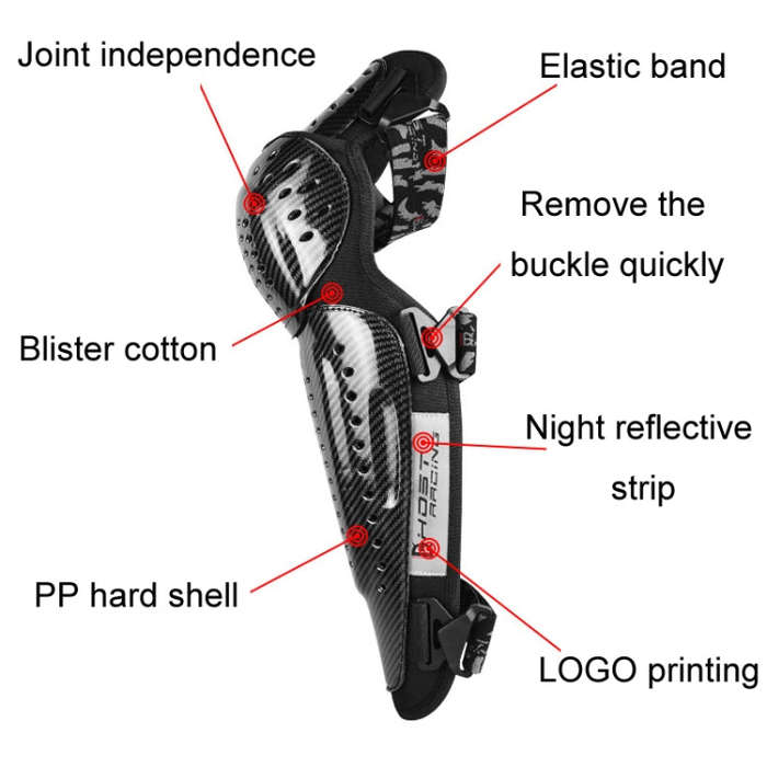 GHOST RACING Motorcycle Protective Gear Off-road Racing Knee Pads Elbow Pads(For Winter)