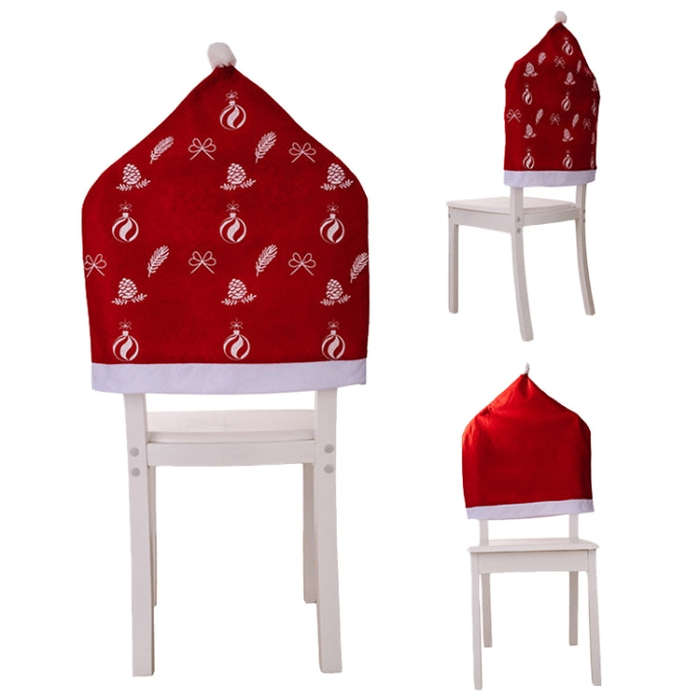 Christmas Nonwoven Chair Covers Home Dressing Stool Sleeves Decoration Supplies(Red)