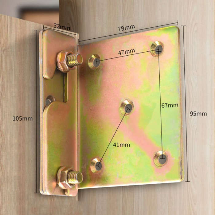 Bed Hinge Pendant Bed Accessories Furniture Hardware Corner Code With Screws, Model: Wider And Th...