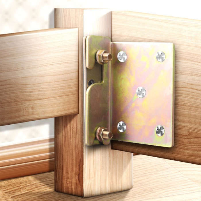 Bed Hinge Pendant Bed Accessories Furniture Hardware Corner Code With Screws, Model: Wider And Th...