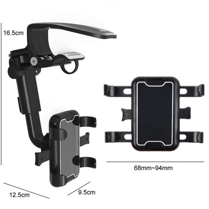 Car Sun Visor Clamp Multi-function Dashboard Mobile Phone Holder(Black)