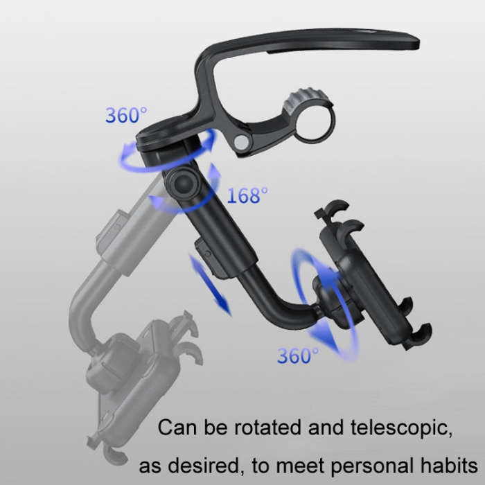 Car Sun Visor Clamp Multi-function Dashboard Mobile Phone Holder(Black)