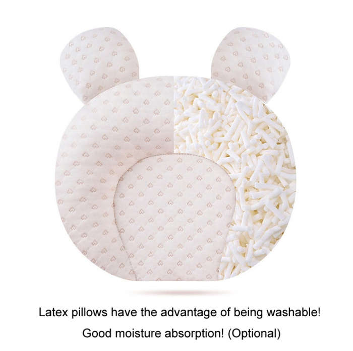 0-1 Year Old Baby Pillow Anti-Head Deflection Shaped Children Pillow, Style: Bear Latex Filling