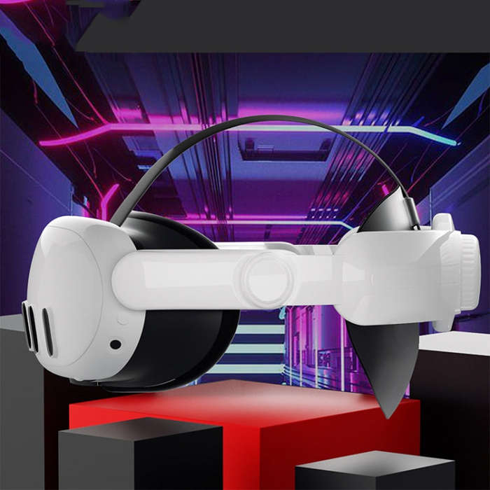 For Quest 3 VR  iplay Head Strap Reduce Pressure Adjustable Headband(White)