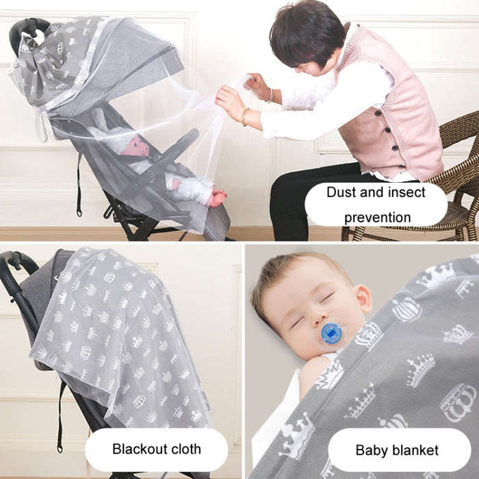 Anti-exposure Nursing Pad Outdoor Fig Leaf Stroller Mosquito Net, Color: Jurassic