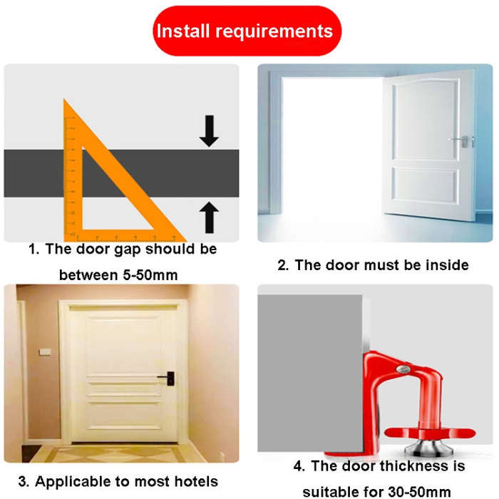Metal Lever Door Stopper Hotel Travel Home Burglar Door Stopper, Model: Door Stopper