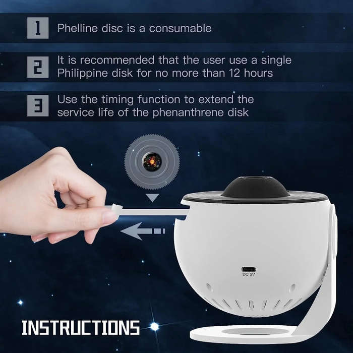 Galaxy Night Light Star Projector LED Table Lamp Children Room Decor With 12pcs Film Disc(Black a...