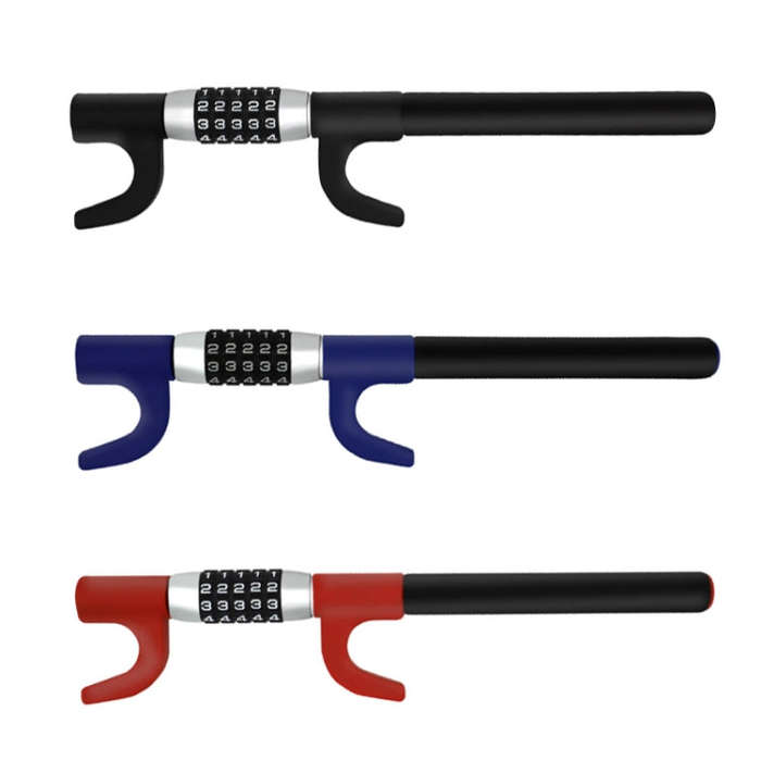 Car Anti-Theft Steering Wheel Retractable Adjustable Code Lock(Red)