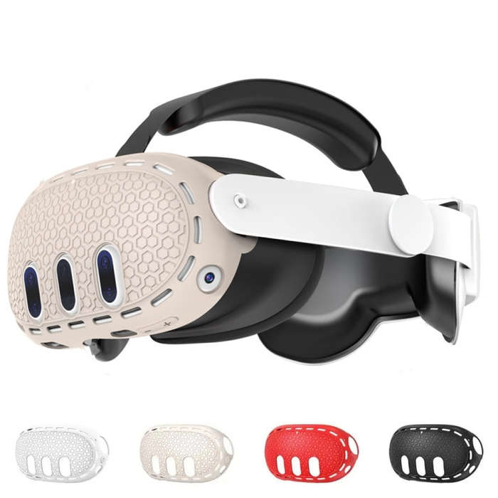 For Quest 3 VR Host Silicone Protective Case Smart Device Accessories(Black)