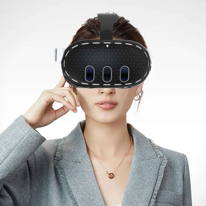 For Quest 3 VR Host Silicone Protective Case Smart Device Accessories(Black)