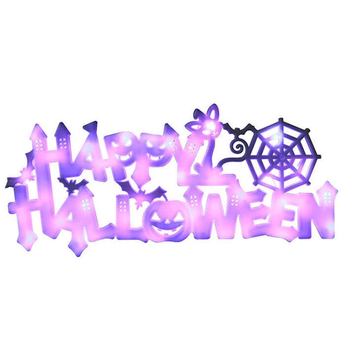 4.5V Happy Halloween Hanging Bat Pendant Party Decoration Supplies(Warm White)