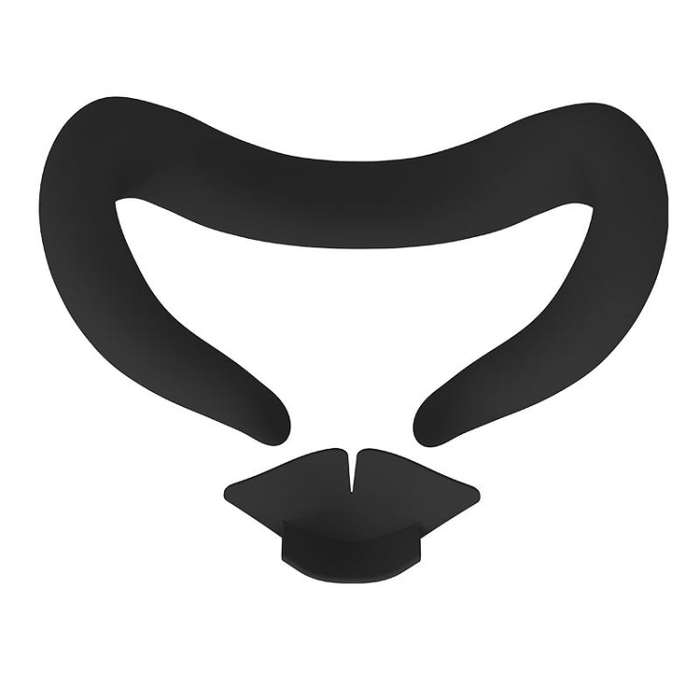 For Quest 3 Silicone Face Cover Eye Mask with Nose Pad(Black)