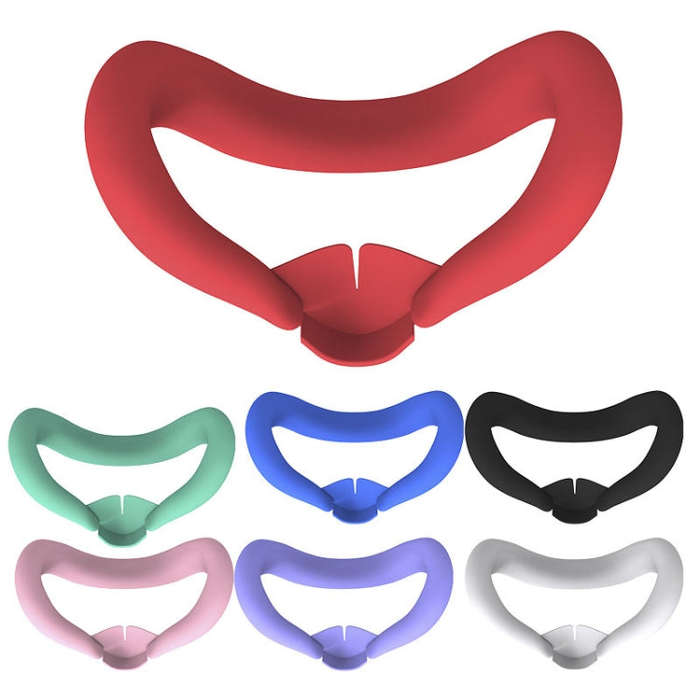 For Quest 3 Silicone Face Cover Eye Mask with Nose Pad(Black)
