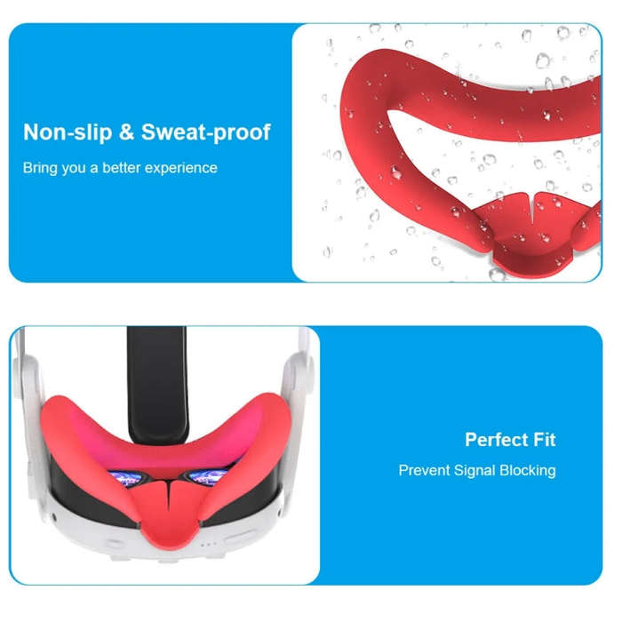 For Quest 3 Silicone Face Cover Eye Mask with Nose Pad(Black)