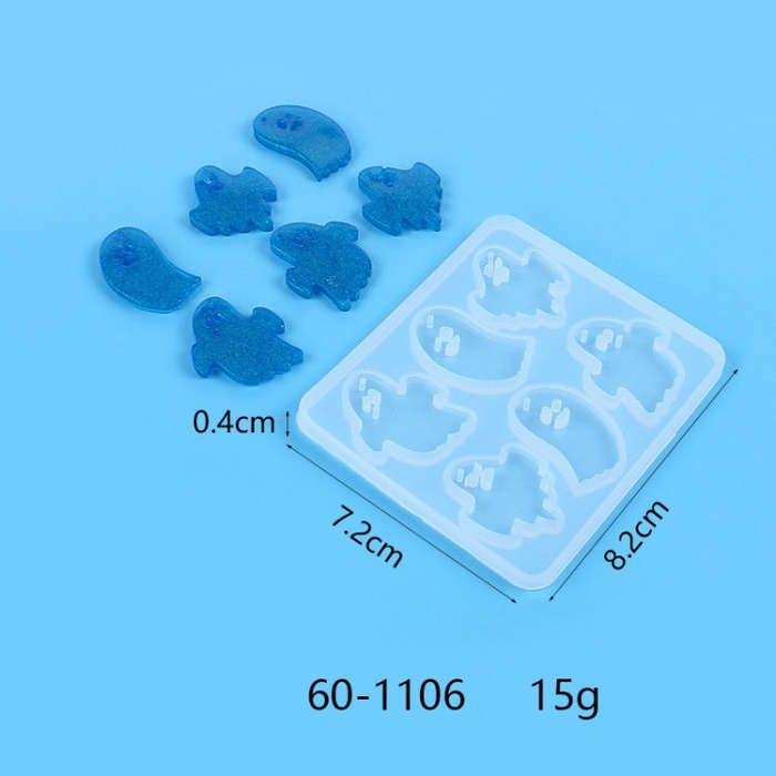 DIY Crystal Glue Mold Halloween Earrings Necklace Pendant Patch Silicone Mold(60-1106)
