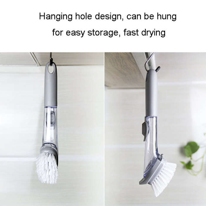 Kitchen Long Handle Automatic Liquid Filling Non-Stick Pan Scrubber Brush Cleaning Brush, Style: ...