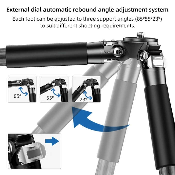 BEXIN RC254+LH-28 Carbon Fiber Portable Folding Tripod SLR Camera Low Gravity Center Gimbal Photo...
