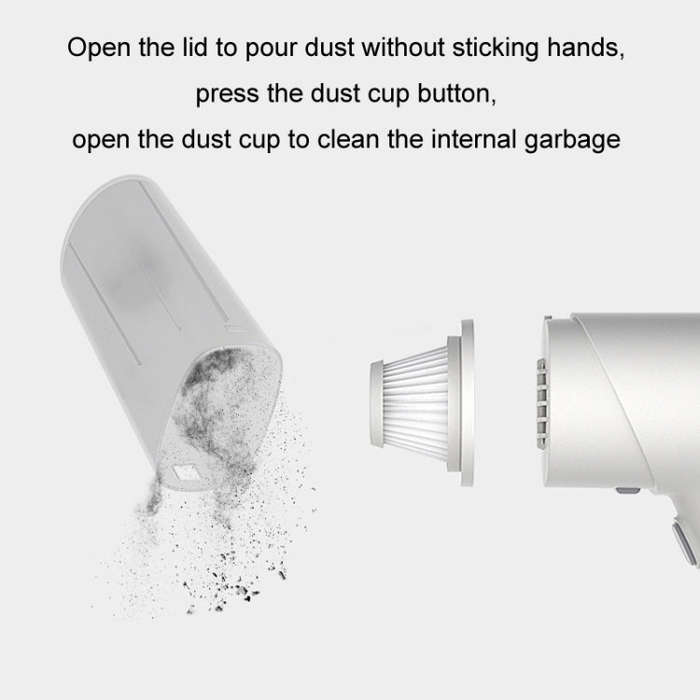 Portable Handheld USB Charging Car Vacuum Cleaner, Color: Wired White