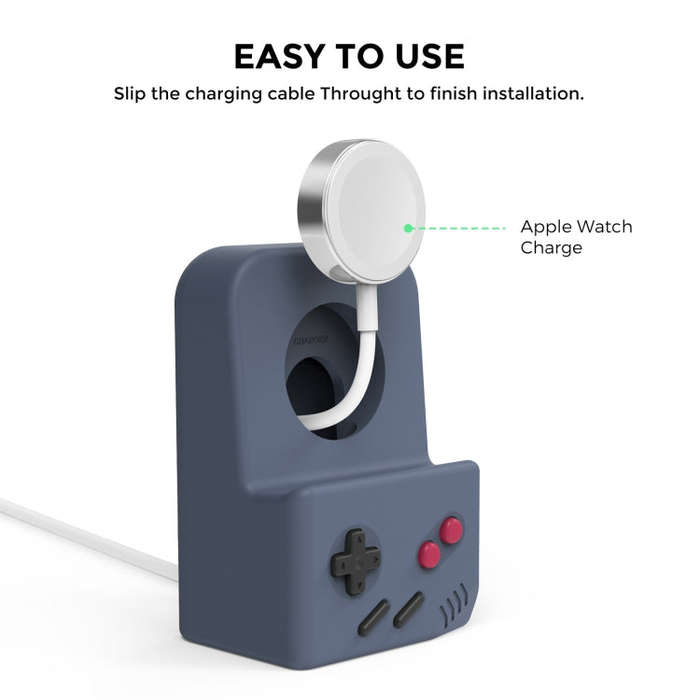 For Apple Watch Silicone Charging Stand Charging Base Storage Stand Without Charger(Black)