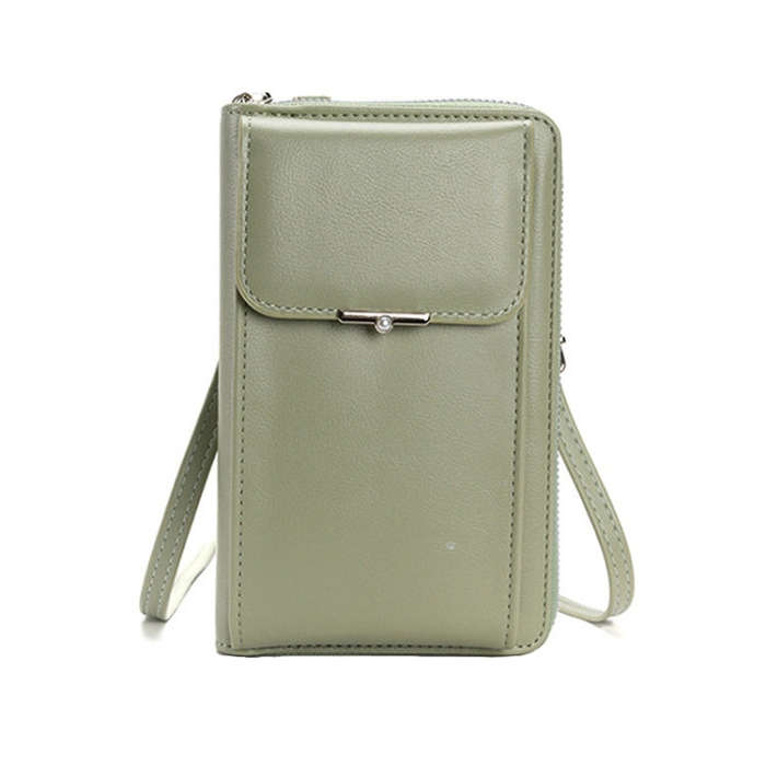 Storage Ladies Cell Phone Bag Shoulder Crossbody Wallet(Green)