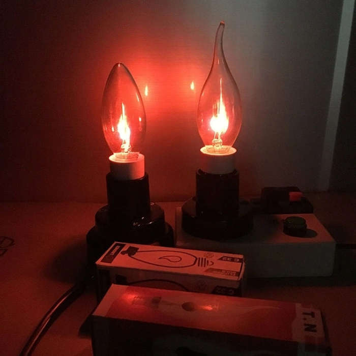 Retro Flame Light Bulb LED Energy-saving Light Source Candle Decorative Light Bulb, Color tempera...