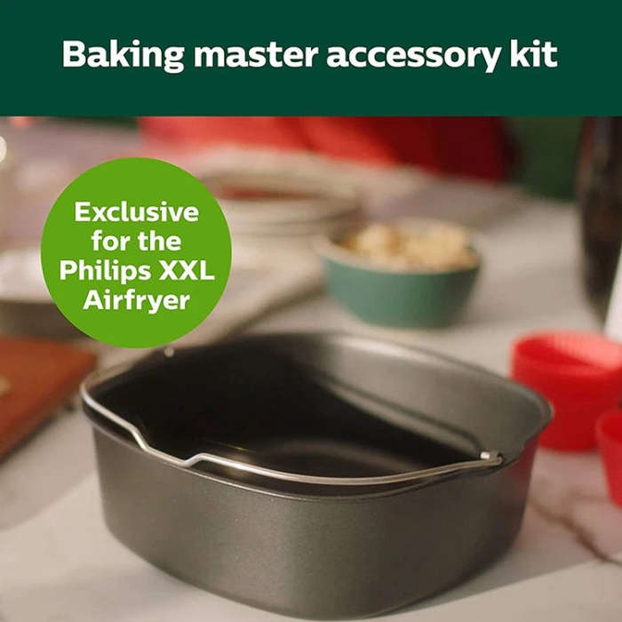 For Square 3.8-8qt Air Fryer Square Non-Stick Cake Basket Baking Tray, Style: 7inch With Ear
