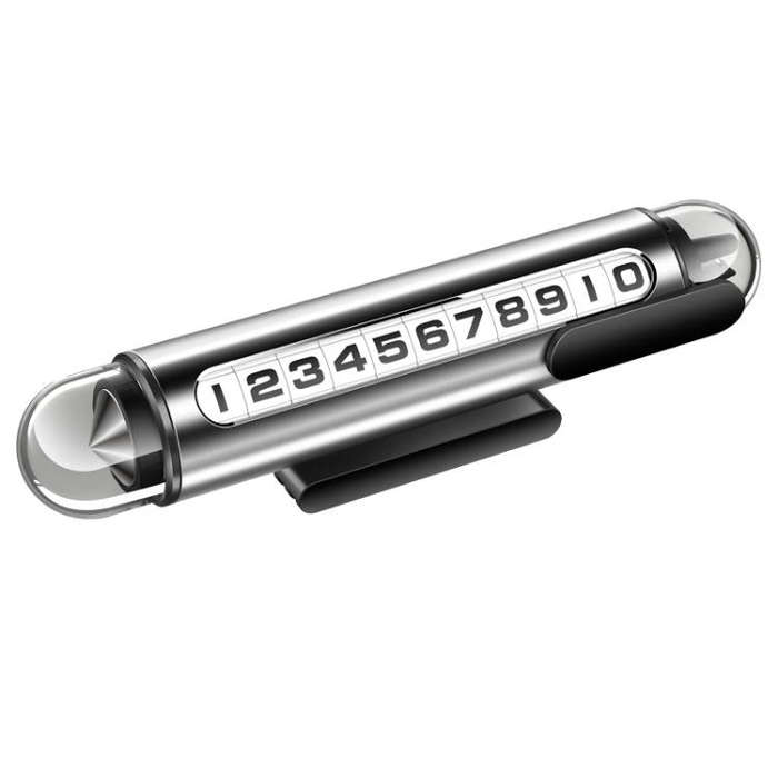 Hidden Roller Temporary Number Parking Sign Metal Safety Hammer(Silver)