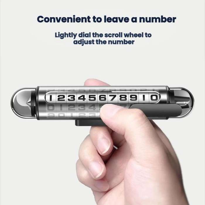 Hidden Roller Temporary Number Parking Sign Metal Safety Hammer(Silver)