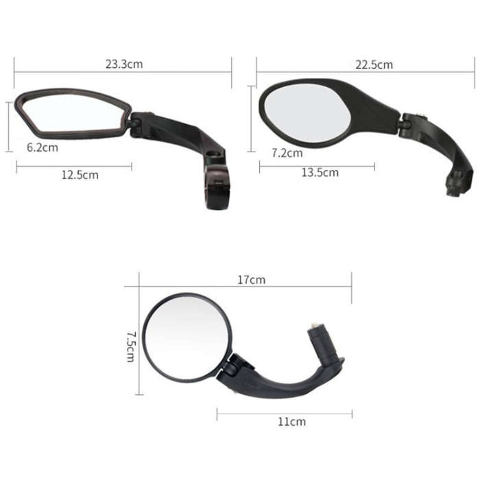 Motorcycle Wide View Rear View Mirror Bicycle Reflector, Color: Round Left