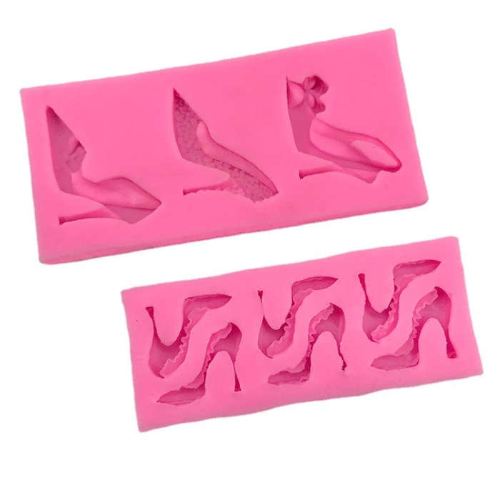 High Heels Sandals Silicone Mold 3D Chocolate Cake Glue Pendant Plaster Mold, Spec: Small