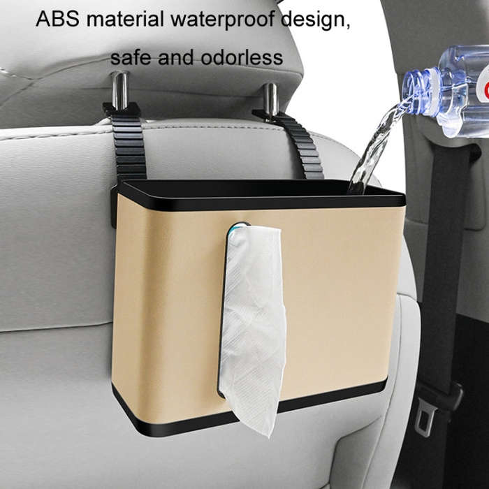 Car Seat Back Hanging Tissue Storage Box(Black)