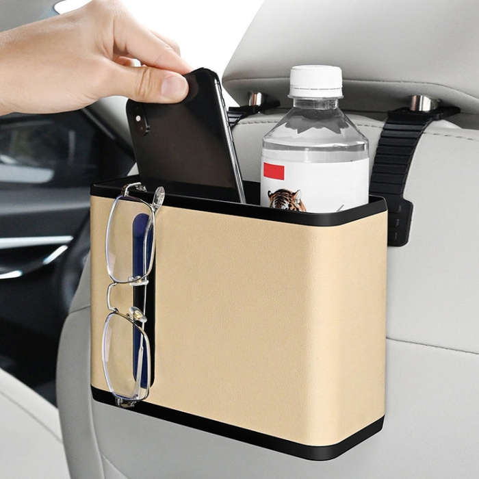 Car Seat Back Hanging Tissue Storage Box(Black)